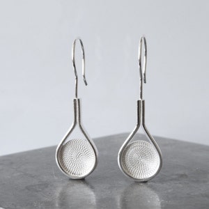 Handmade Filigree Earrings in Sterling Silver Earrings, Dangle Circle Earrings in Recycled Silver image 4
