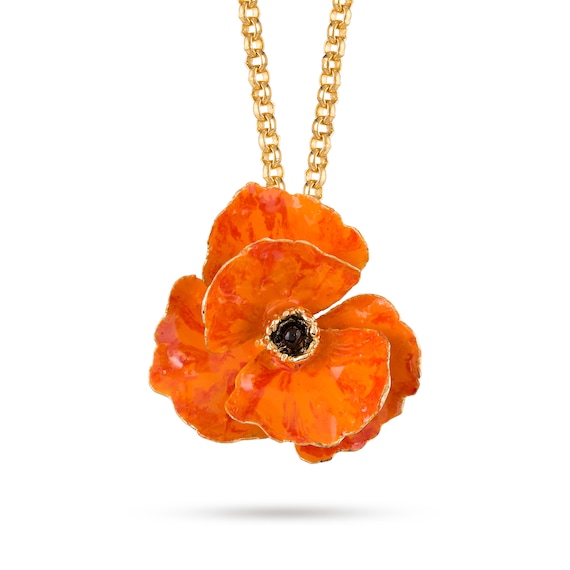 Orange flower necklace sale