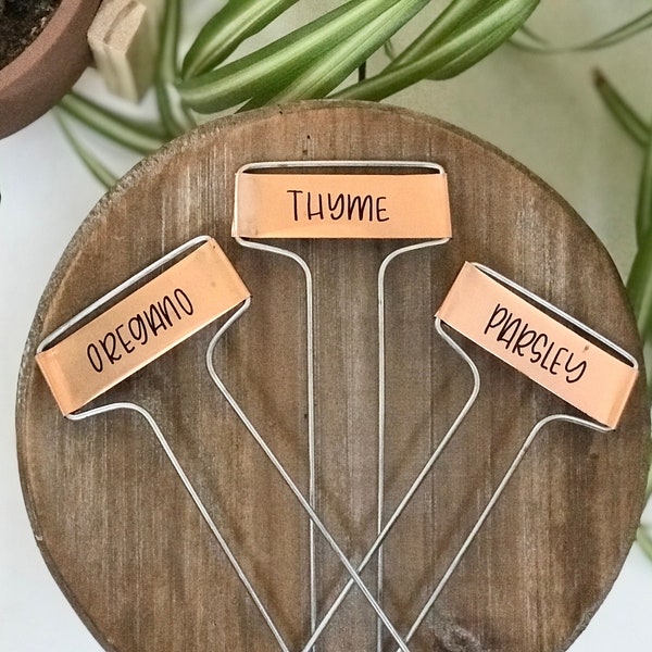 Copper Garden Markers - Metal Plant Labels - Plant Tags - Herb Markers - Garden Tags - Metal Herb Markers - Herb Labels