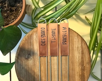Copper Garden Markers - Metal Plant Labels - Plant Tags - Herb Markers - Garden Tags - Metal Herb Markers - Herb Labels