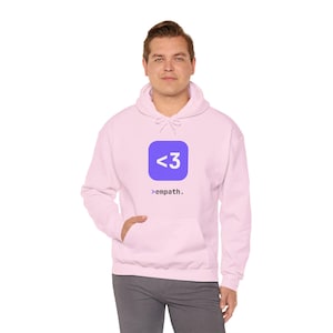 Empath Hoodie, Purple Heart App Icon Sweatshirt, Programmer Hoodie, Empath Gift, Coder Gift, Kindness Hoodie, Cozy Hoodie | VibedCoder