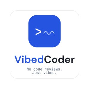 VibedCoder Logo Sticker | Programmer Laptop Sticker | Vibe Coding Developer Gift | No Code Reviews Just Vibes | Kiss-Cut Vinyl Decal