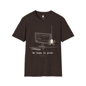 WebDev — No Bugs in Prod T-Shirt | Funny Software Developer Spider Tee | Programmer Gift | Halloween Tee