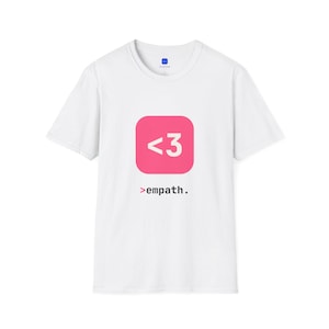 Empath Shirt, Pink Heart App Icon Tee, Programmer Shirt, Empath Gift, Coder Gift, Kindness Tee, Developer Gift | VibedCoder
