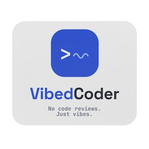 Podkładka pod mysz VibedCoder, „Bez recenzji kodu. Tylko wibracje”. Zabawna podkładka na biurko dla programisty, prezent dla programisty, akcesorium do biura.
