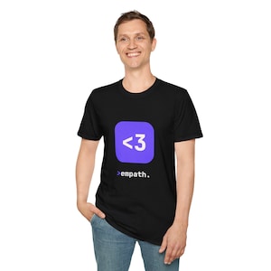 Empath Shirt, Purple Heart App Icon Tee, Programmer Shirt, Empath Gift, Coder Gift, Kindness Tee, Developer Gift | VibedCoder