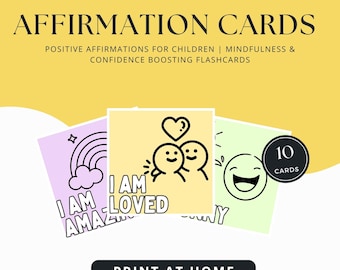 Kids "I AM" Affirmation Cards | Positive Affirmations for Children | Mindfulness & Confidence Boosting Flashcards