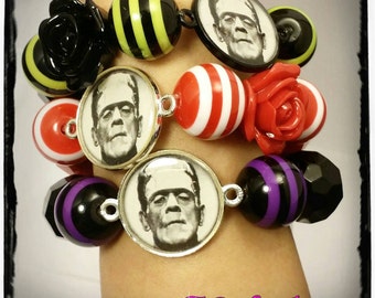 Frankenstein Striped Chunky Stretch Bracelet