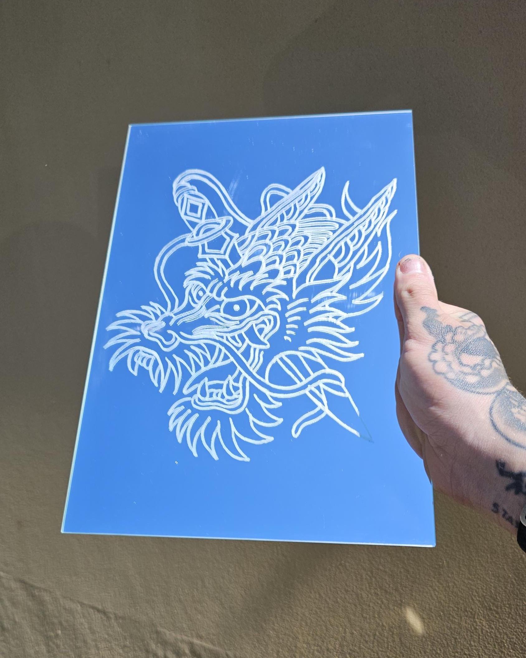 Dragon Etched Mirror - Etsy