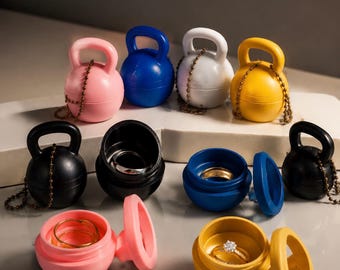 Kettlebell Ring Holder | Gym Jewelry Keeper, Workout Ring Vault