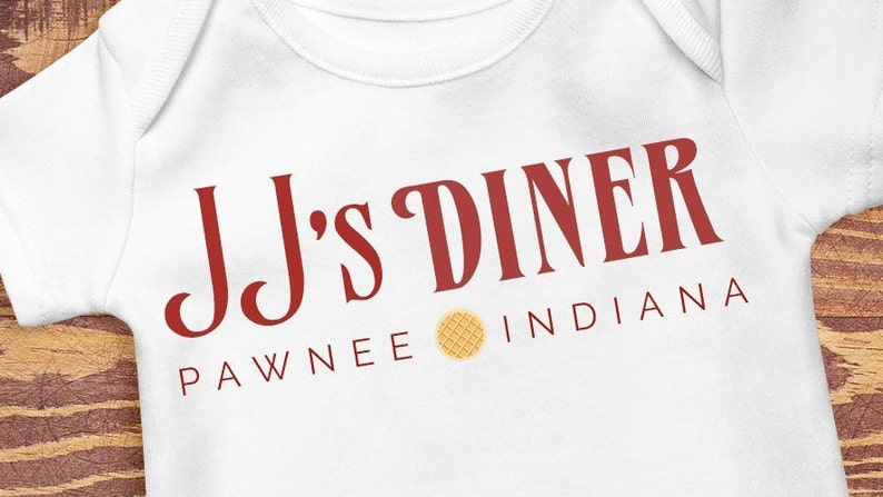 Leslie Knope Parks and Recreation JJ/'s Diner Baby Onesie Pawnee Indiana Baby Bodysuit or Toddler Shirt