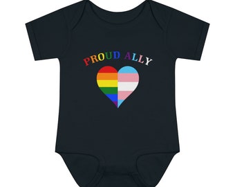 Proud Ally Baby Onesie | LGBTQIA+ Pride Month Bodysuit Babies Shirt