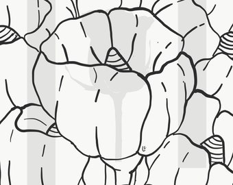 Coloring Page, Coloring Book Page, Flower Coloring Page, Flower Drawing, Flower Art, Flower Print, Instant Download Art, Instant Download