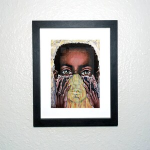Healing of the Blind Man, Portrait illustration Print, John 9, African American Portrait, Black Art Print