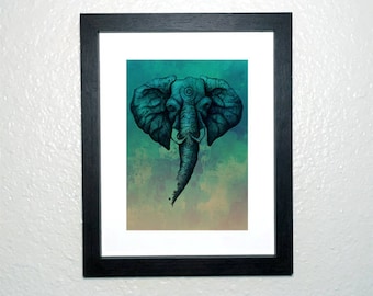 Instant Download Printable Art, Watercolor Elephant Illustration, Animal Illustration Print, African Art Print, Wall Art Print