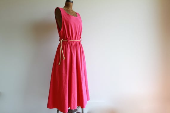 bright pink jumper dress
