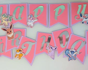 Eevee Evolutions Birthday Banner
