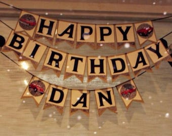 Vintage Car Birthday Banner