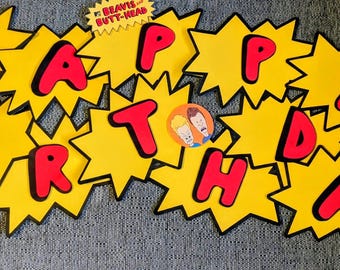 Beavis and Butthead Birthday Banner