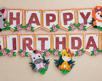 Baby Animals Birthday Banner