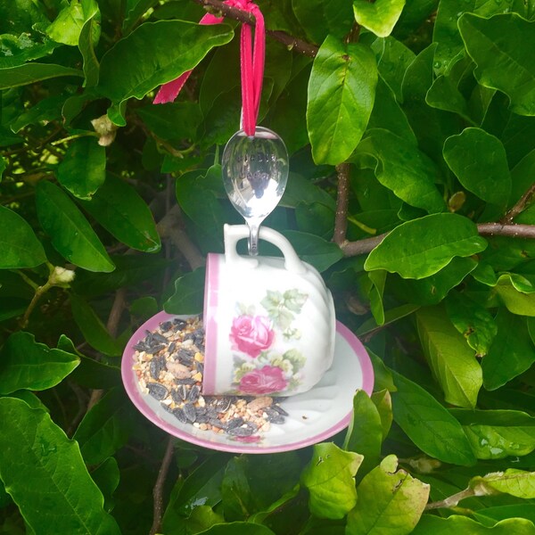Teacup Bird Feeder Etsy