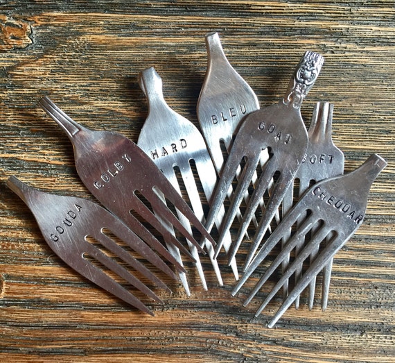 Set of 6 Cheese Fork Customize and Pick your Own Names Etsy