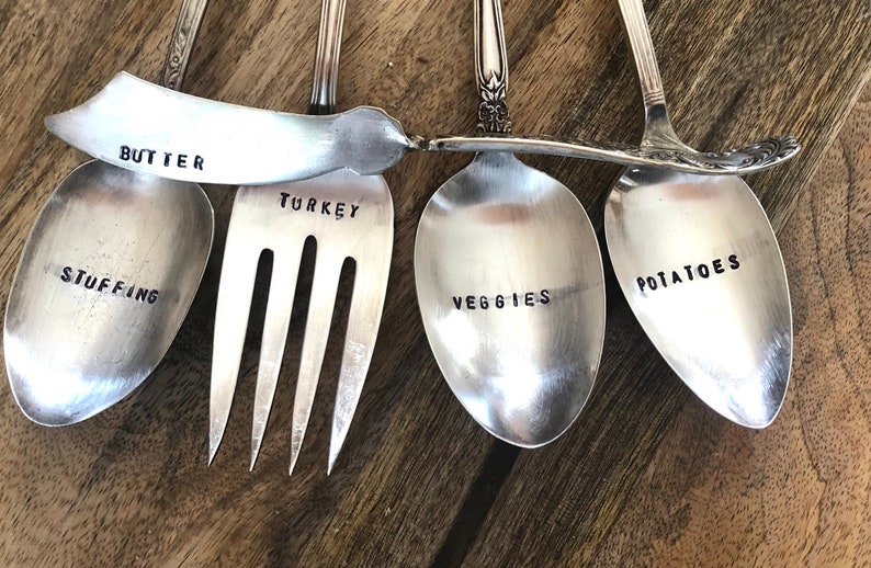 Set of 5 Beautiful Silver Serving Utensils Etsy