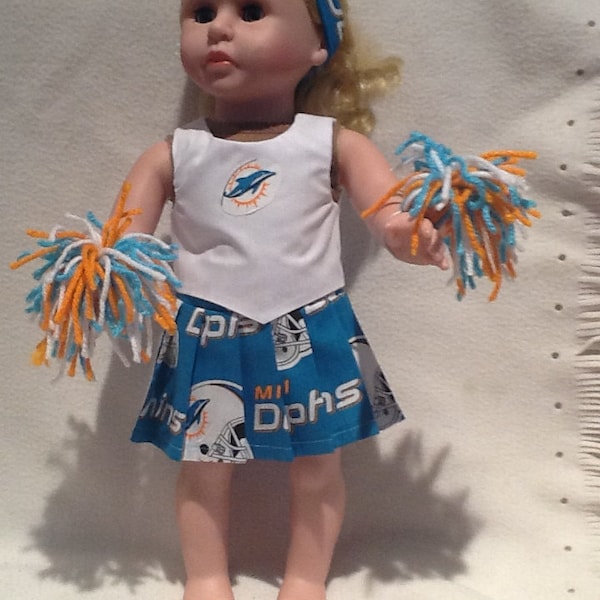 American 18" Doll Miami Dolphins Cheerleading Outfit