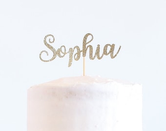 Custom Name Cake Topper - Glitter - Birthday Party. Bachelorette Party. Bridal Shower. First Birthday. Smash Cake Decor. Personalized Topper