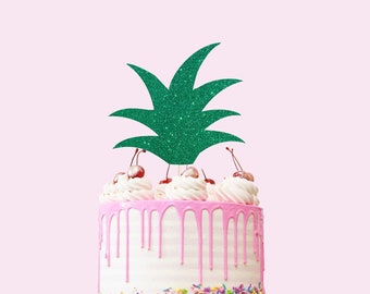 Pineapple Top Cake Topper- Glitter - First Birthday. One Cake Topper. Smash Cake Topper. 1st Birthday. Tropical First Birthday Theme.