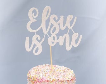 One Cake Topper - Customized - Glitter Cardstock - Smash Cake Topper. Birthday Party. 1st Birthday. First Year. First Birthday.