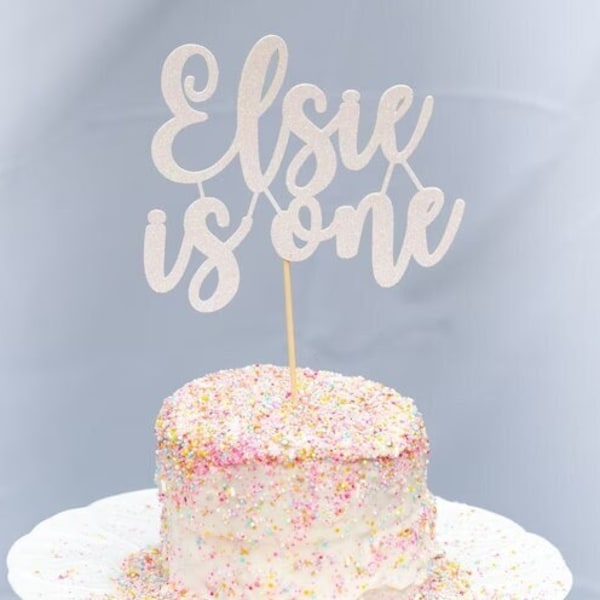 One Cake Topper - Customized - Glitter Cardstock - Smash Cake Topper. Birthday Party. 1st Birthday. First Year. First Birthday.