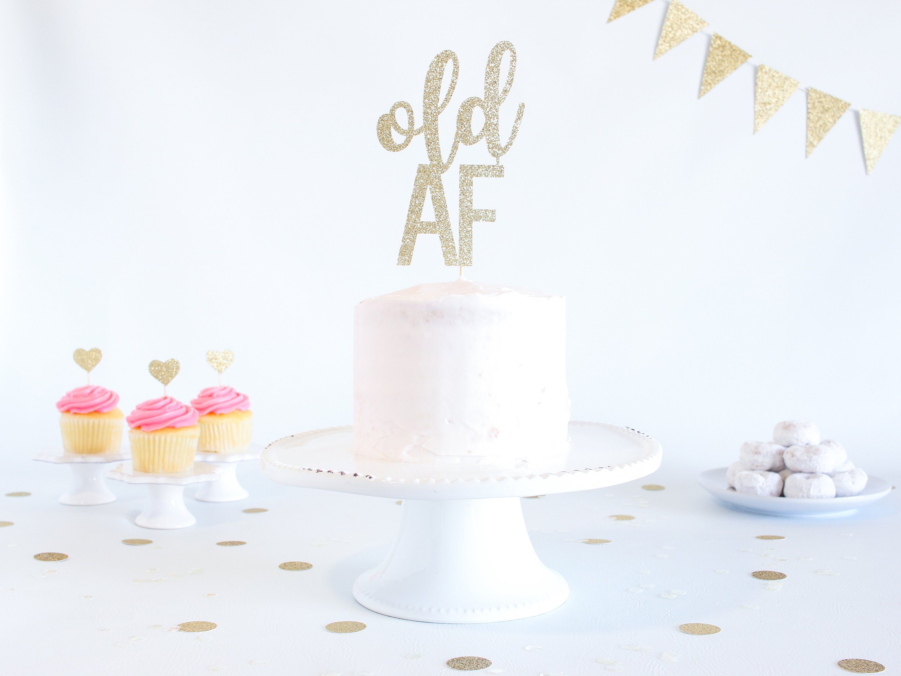 Old Af Cake Topper Glitter Birthday Over The Hill Birthday Cake