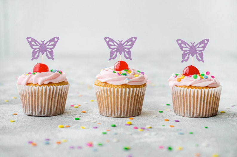 Butterfly Cupcake Toppers Glitter Butterfly Party First Etsy Canada