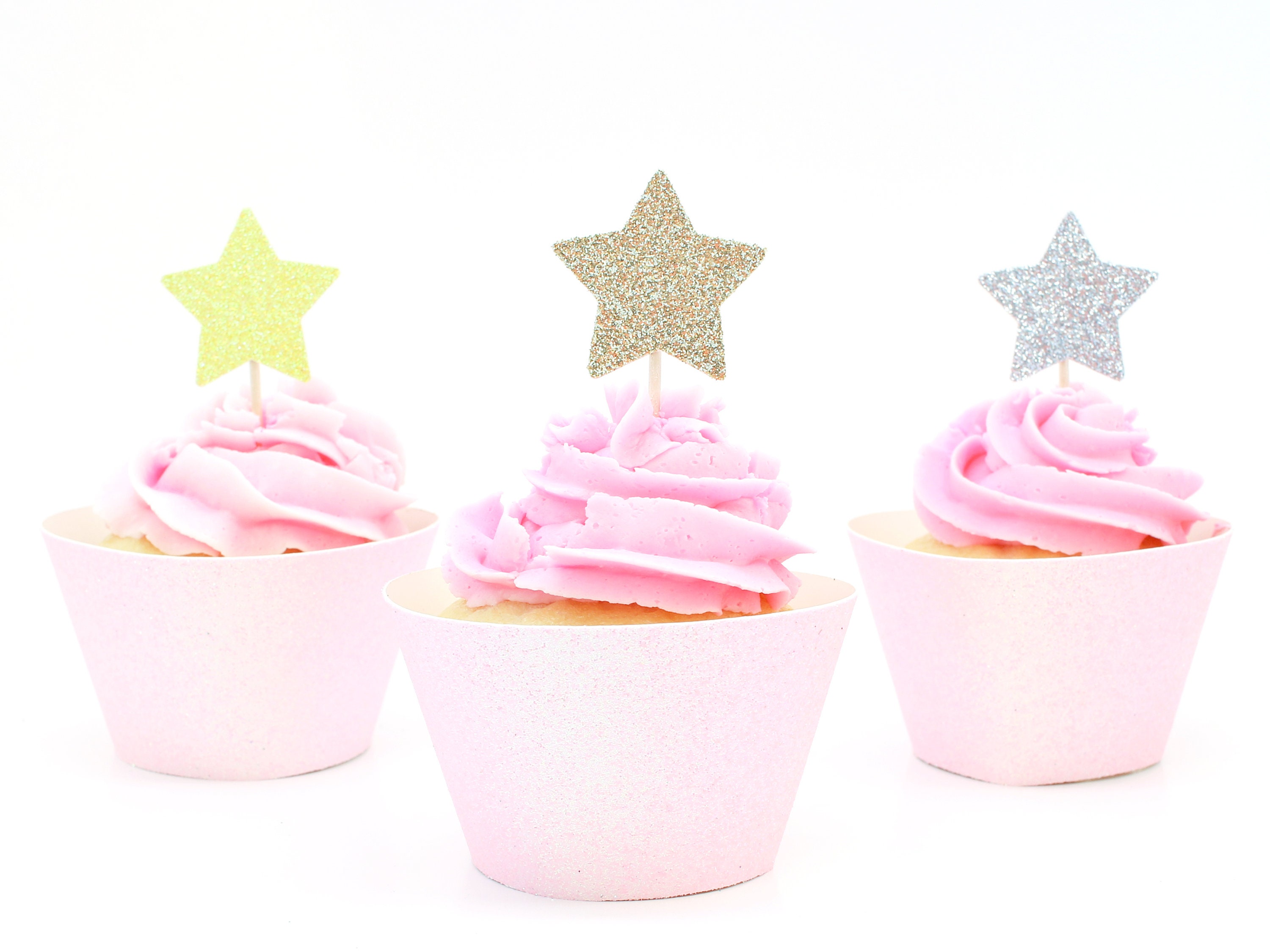 Star Cupcake Toppers Glitter First Birthday Bachelorette Party