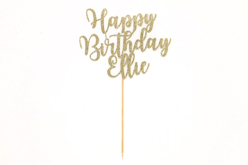 Personalized Happy Birthday Cake Topper Glitter Cardstock Etsy Hong Kong