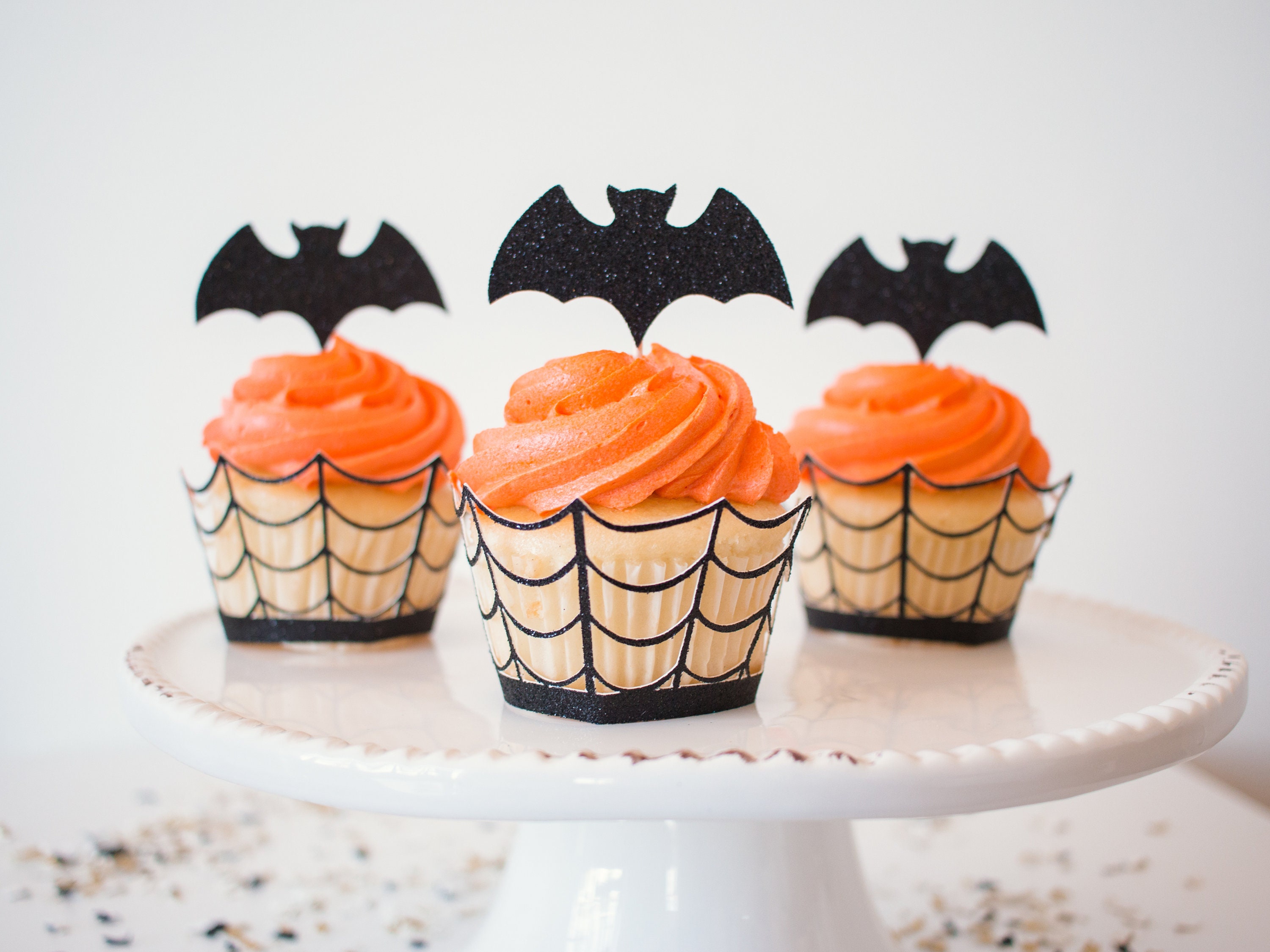 Bat Cupcake Toppers Halloween Party Decorations Halloween