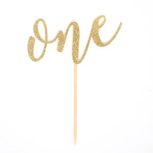 One Cake Topper Glitter First Birthday. One Cake Topper. Smash Cake Topper. Birthday Party. First Birthday. 1st Birthday. First Year. Gold Glitter