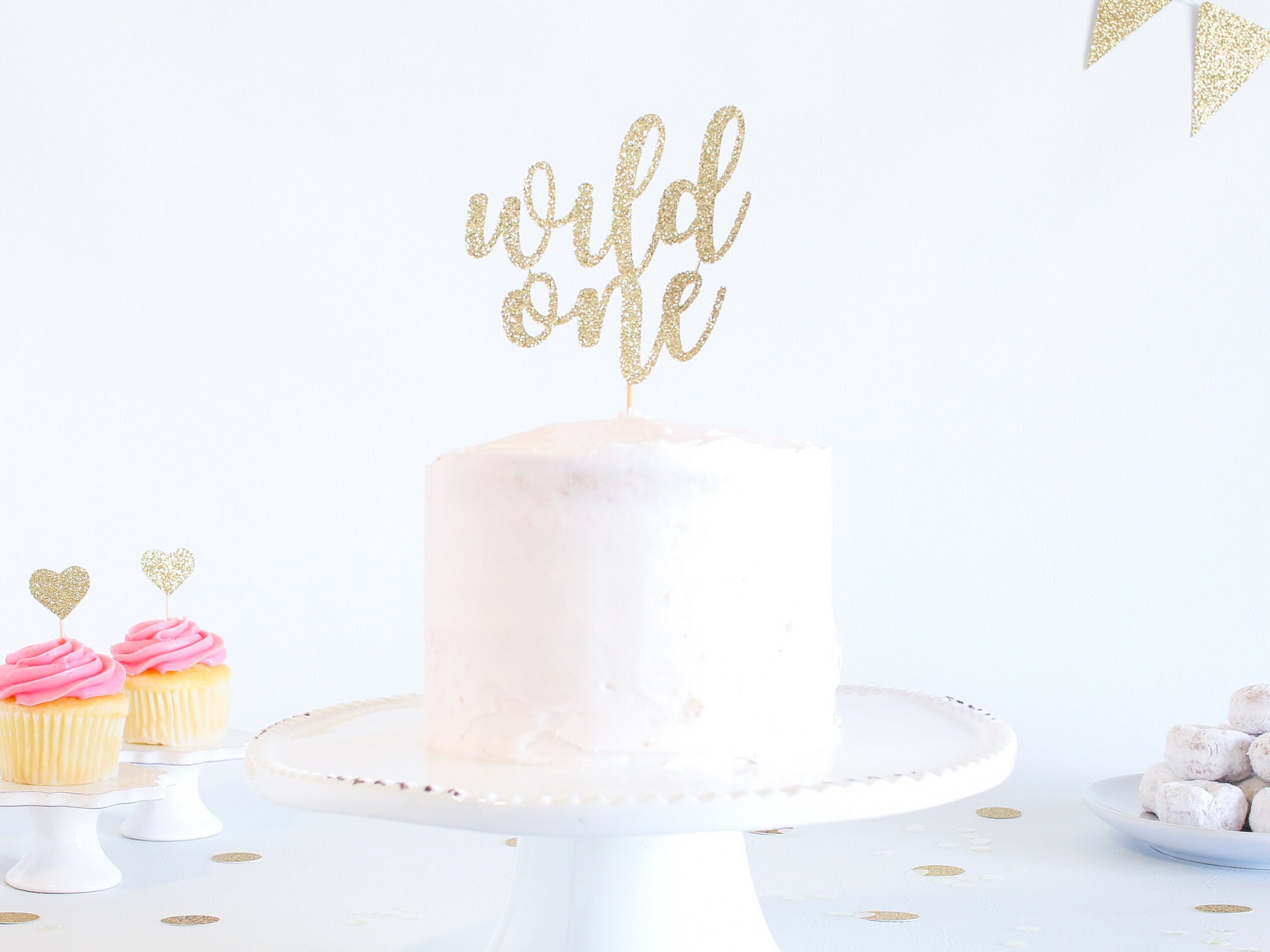 Wild One Cake Topper Glitter 1st Birthday Smash Cake Topper