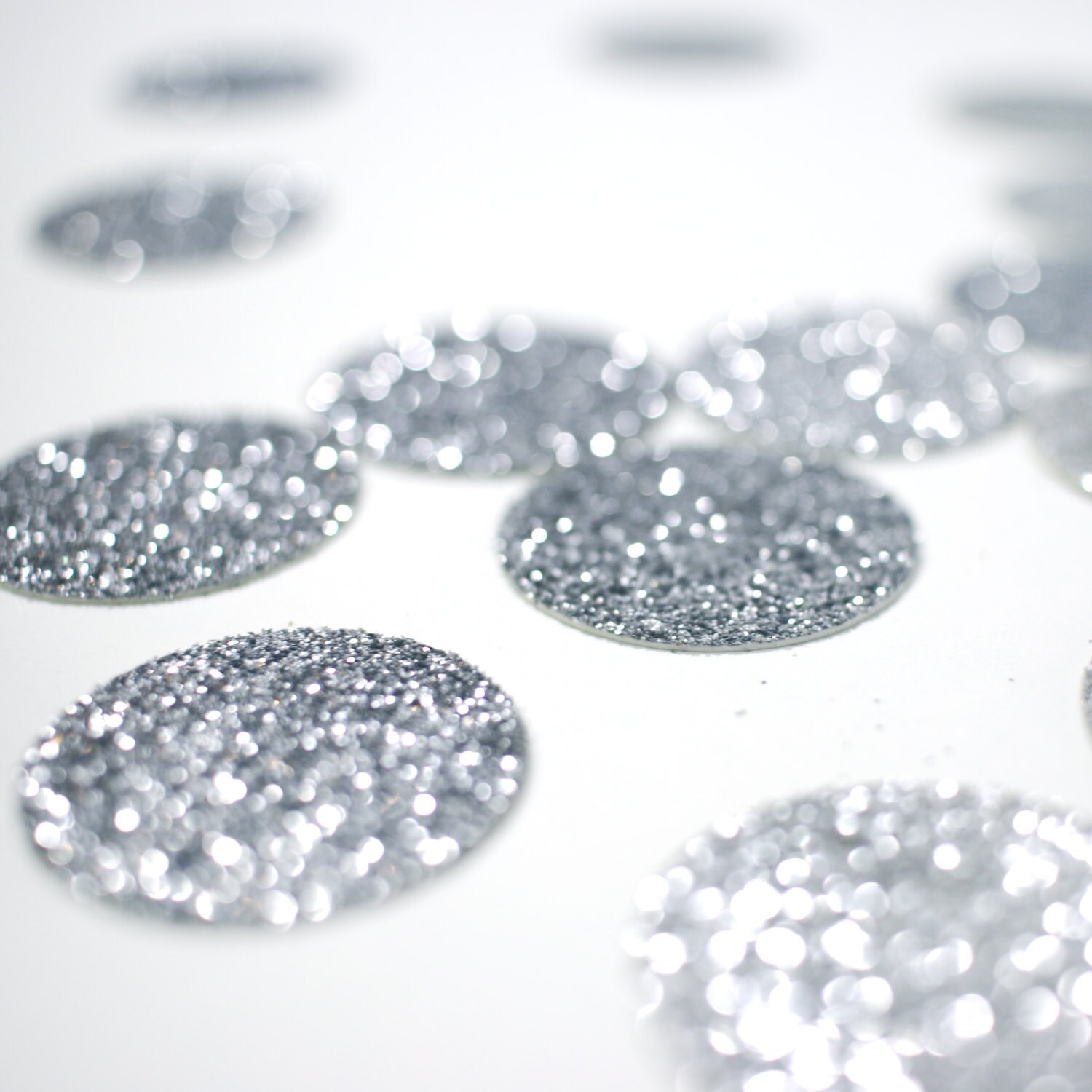 Silver Glitter Circle Confetti 1 Table Decor. Wedding. Etsy