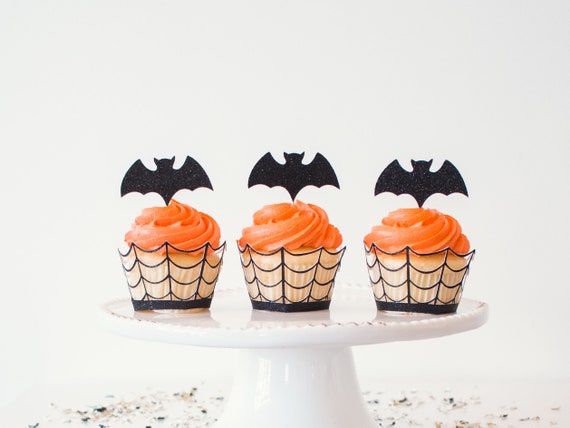 Bat Cupcake Toppers Halloween Party Decorations Halloween