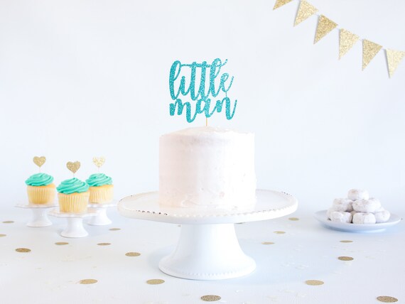 Little Man Cake Topper Glitter 1st Birthday Smash Cake Etsy