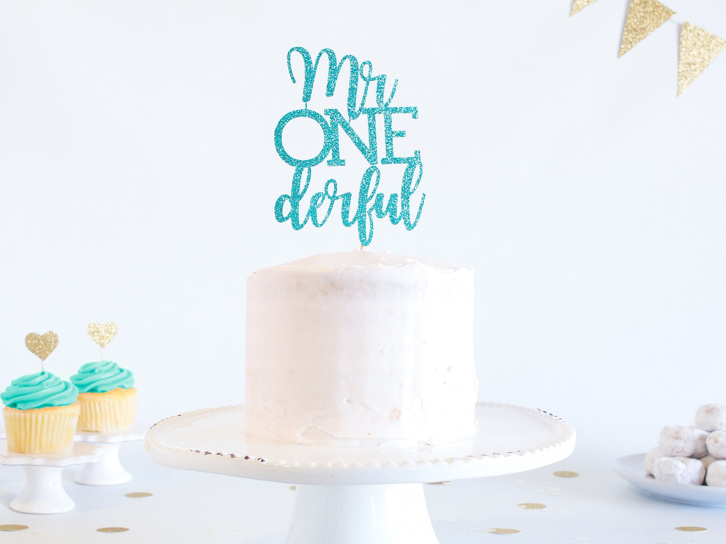 Mr Onederful Cake Topper Glitter 1st Birthday Smash Cake Etsy