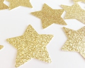 Gold Glitter Star Confetti - 1 3/8" - Wedding Table Confetti. Bridal Shower. Bachelorette Party. DIY Supplies. Twinkle Twinkle Little Star.