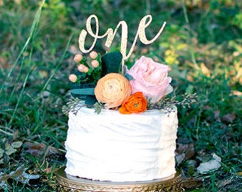 One Cake Topper - Glitter - First Birthday. One Cake Topper. Smash Cake Topper. Birthday Party. First Birthday. 1st Birthday. First Year.
