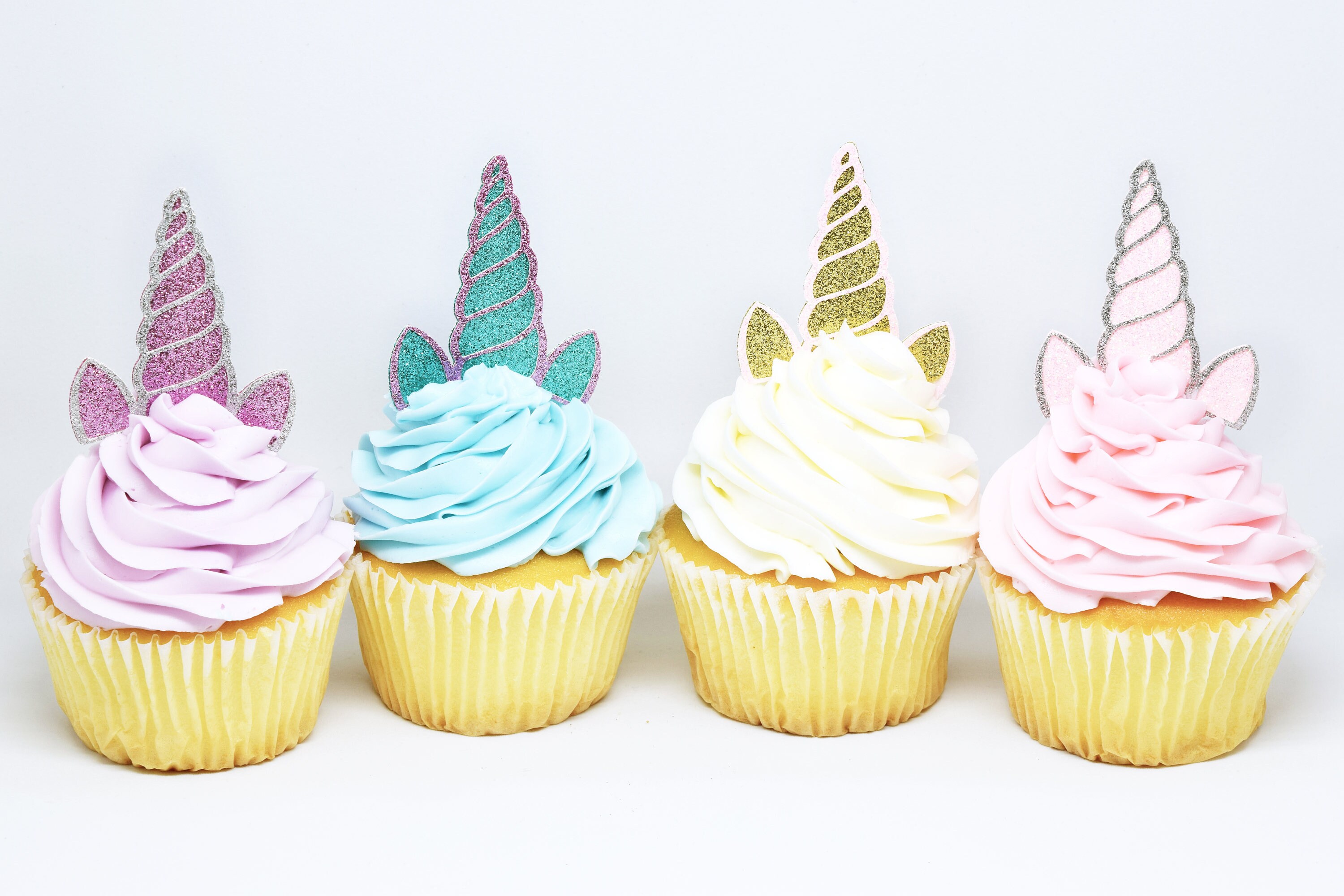 unicorn horn ears cupcake toppers glitter set of 12 etsy