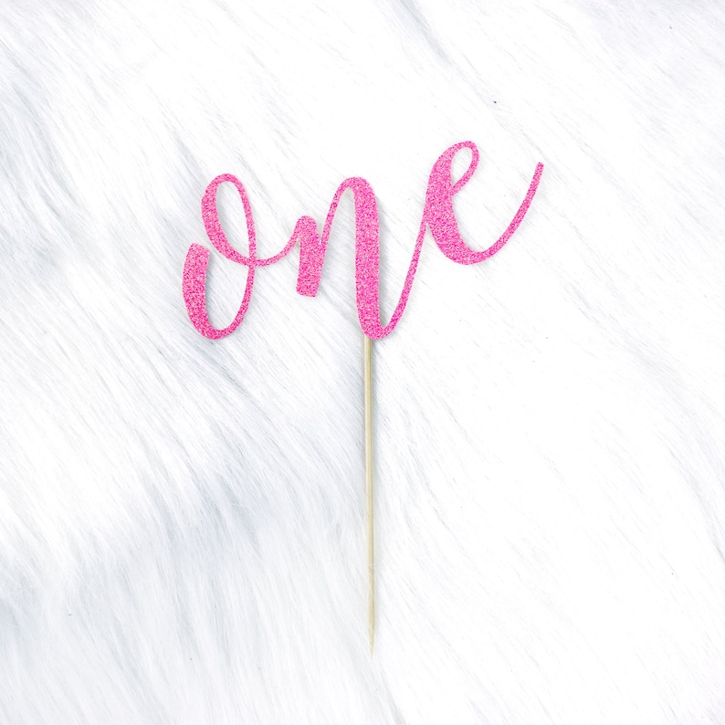 One Cake Topper Glitter First Birthday. One Cake Topper. Smash Cake Topper. Birthday Party. First Birthday. 1st Birthday. First Year. Neon Pink Glitter