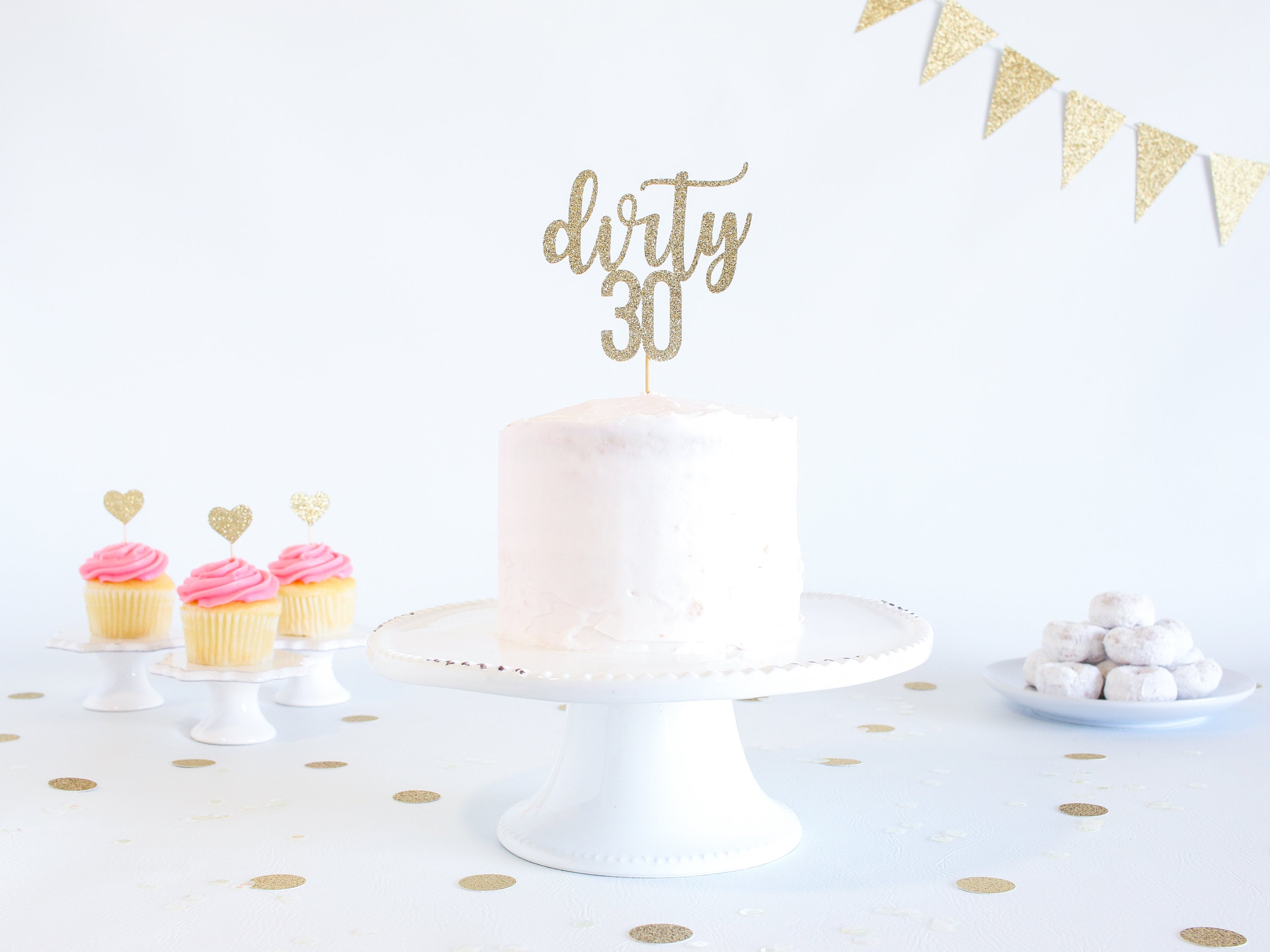 Dirty 30 Cake Topper Glitter Birthday Cake Topper Funny