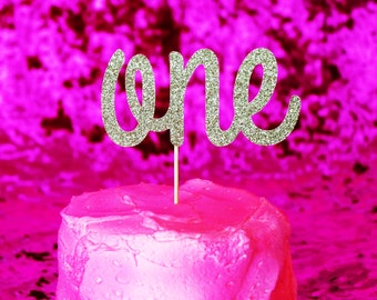 One Cake Topper - Glitter - First Birthday. One Cake Topper. Smash Cake Topper. Birthday Party. First Birthday. 1st Birthday. First Year.