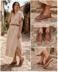 Handmade summer leather shoes men's Size 7 Women's 8.5